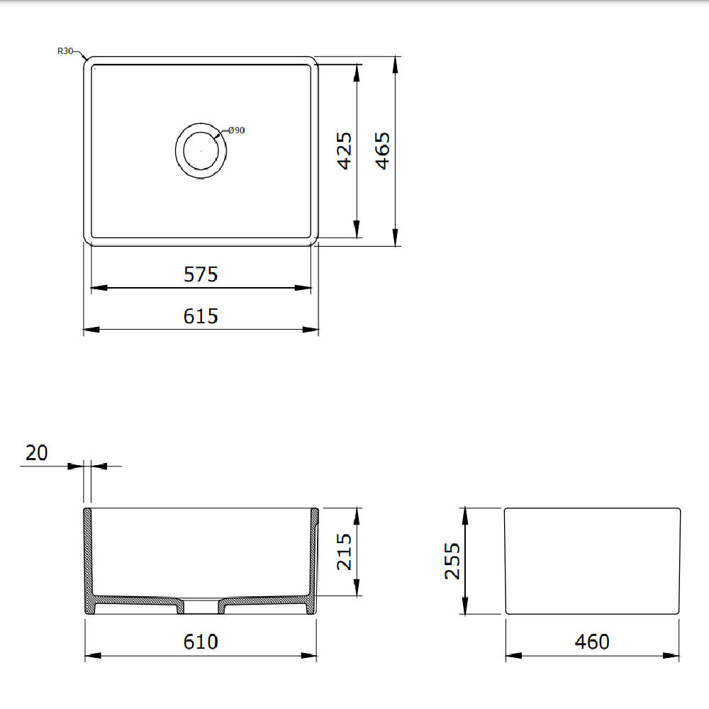 BOCCHİ 1137-001-0120 LAVELLO MUTFAK EVYESİ 60 cm Parlak Beyaz