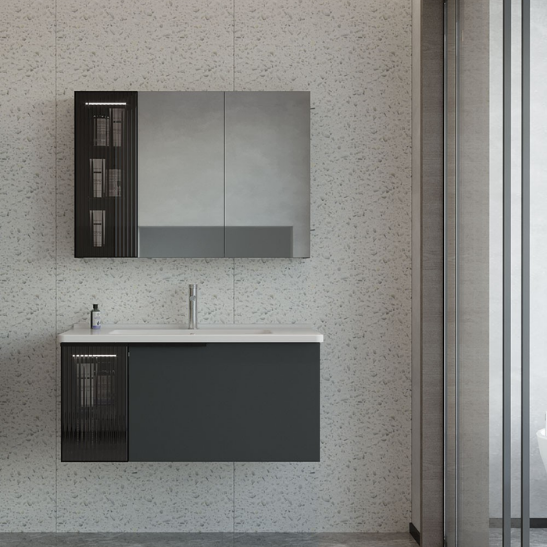 Orka Pure 80 cm Banyo Dolabı Takımı Mat Antrasit