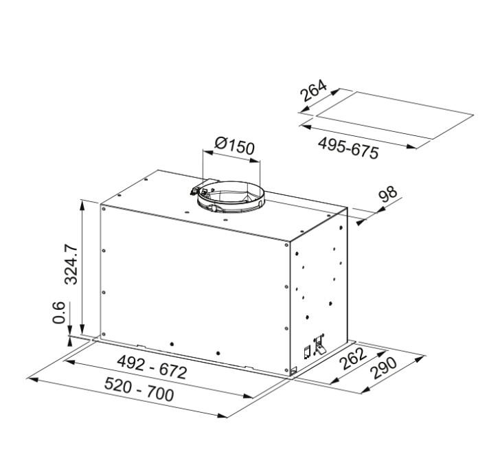 FRANKE 305.0665.365 Inca Lux 3.0 Mat Siyah Davlumbaz FBFE BK MATT A70