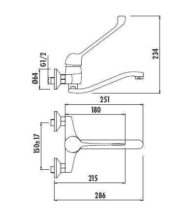 Creavit HM1106 Medical Doktor Aplike Lavabo Bataryası
