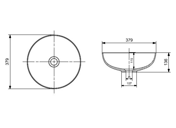 Bocchi Slim Line Yuvarlak Lavabo 38 cm P MANDALİNA SARISI 1494-021-0125