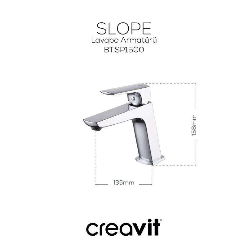 CREAVİT Slope Lavabo Bataryası SP1500