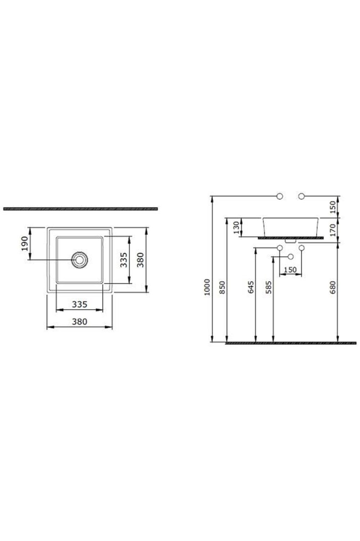 Bocchi Vessel Tezgah Üstü Lavabo 38x38 Cm Mat Beyaz 1173-002-0125