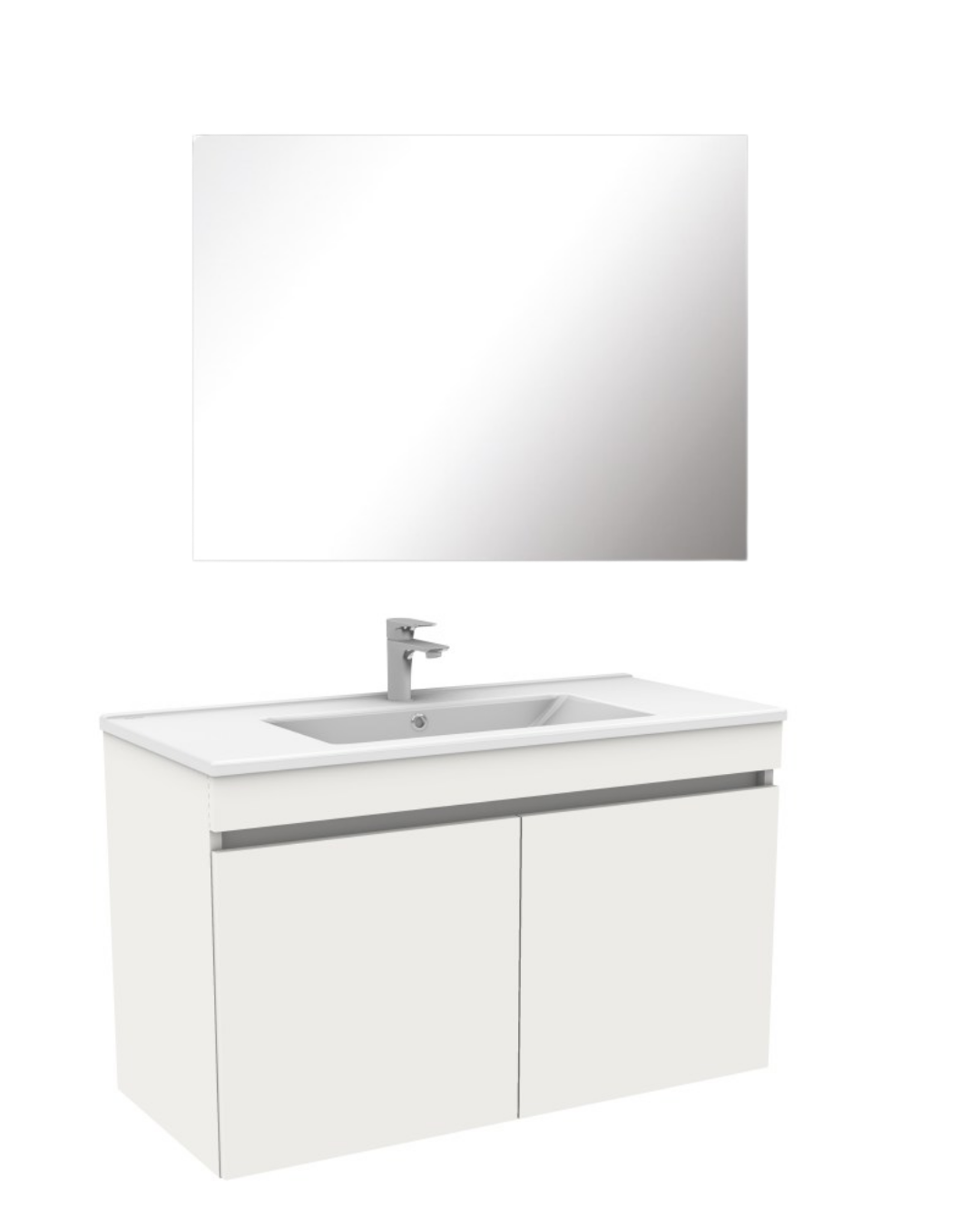 Kobos Simple Kare Aynalı Banyo Dolabı Takımı Kapaklı