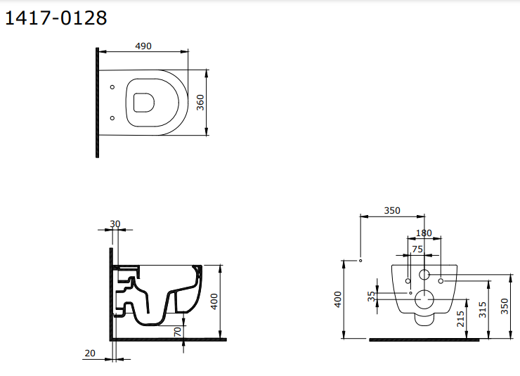 BOCCHİ 1417-002-0128 V-TONDO KISA RIMLESS KLOZET VE KPK M BEYAZ
