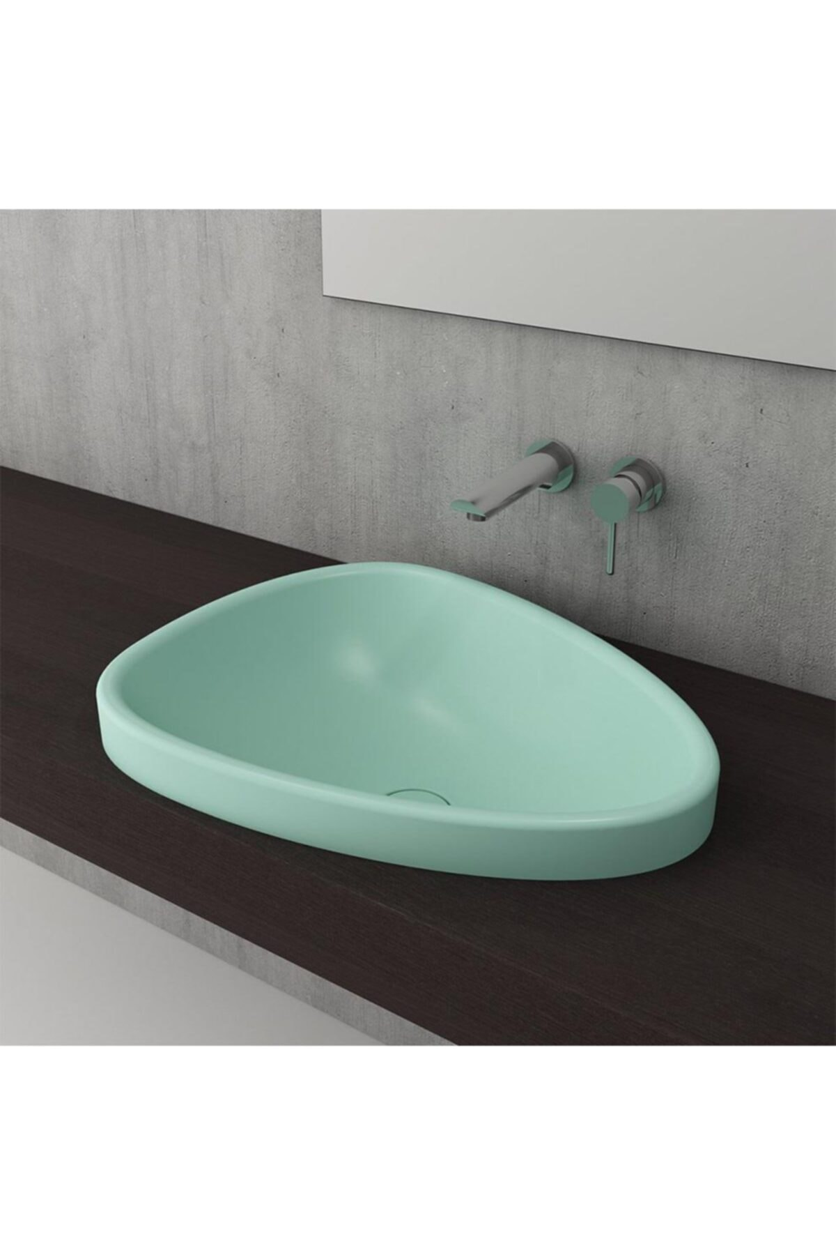 Bocchi 1112-033-0125 Etna Tezgah Üstü Lavabo 58 Cm Mat Mint Yeşil