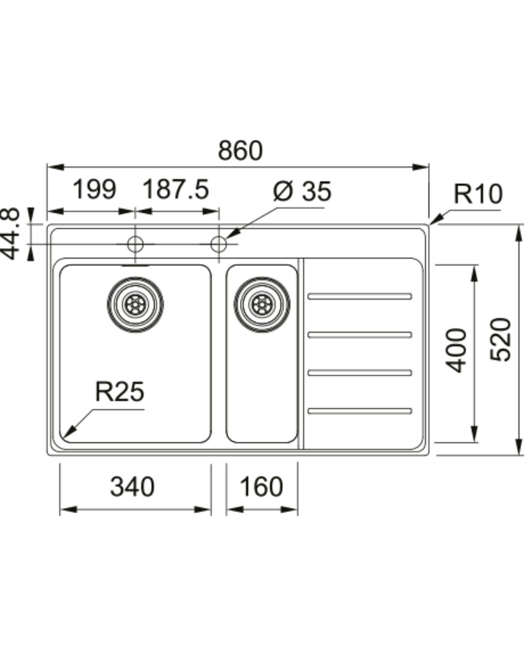 FRANKE MYTHOS MYX 251-86 TPL SAĞ DAMLALIKLI EVYE 127.0629.267