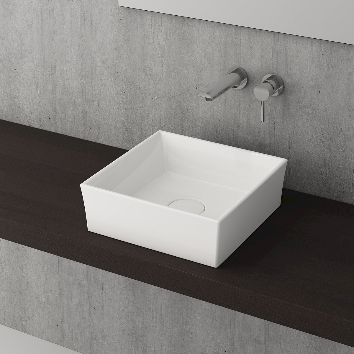 Bocchi Vessel Tezgah Üstü Lavabo 38x38 cm P. Beyaz 1173-061-0125