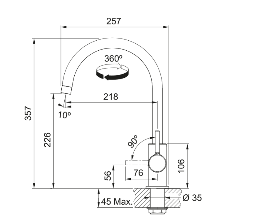 FRANKE Lina J Döner başlık Mutfak Bataryası 115.0693.228