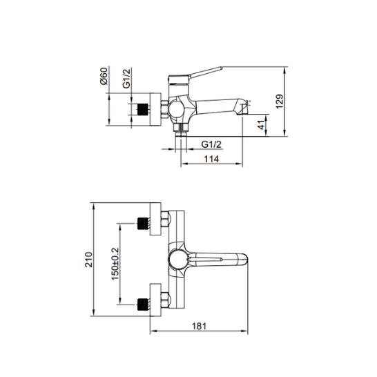 Creavit Flow Banyo Armatürü Brush Gold FL2500BG