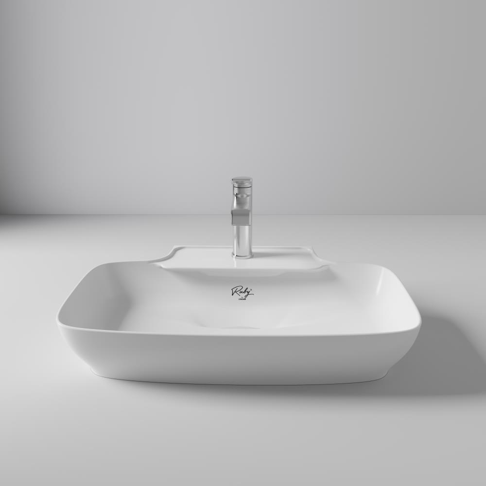 Creavit RB061.00MB Ruby Tezgah Üzeri Lavabo 60x43 cm İnci Mat Beyaz