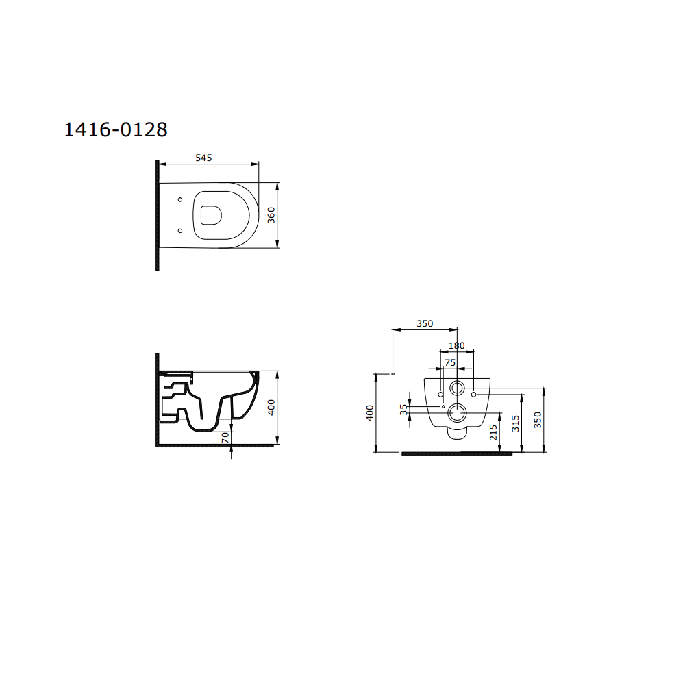 BOCCHİ 1416-006-0128 V-TONDO RIMLESS KLOZET VE KAPAK M GRİ