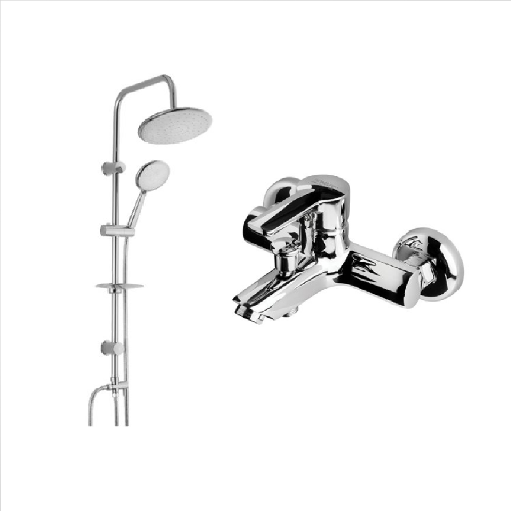 Newarc Domino Duş Ünitesi Krom premium banyo bataryası