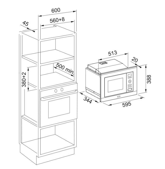 FRANKE 131.0632.992 Smart Linear Mikrodalga FSL 20 MW XS