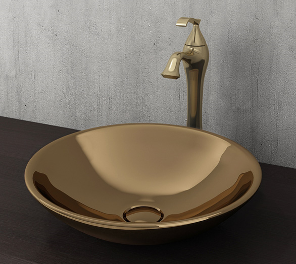 Bocchi Venezia Çanak Lavabo Parlak Altın 40 cm 1120-402-0125