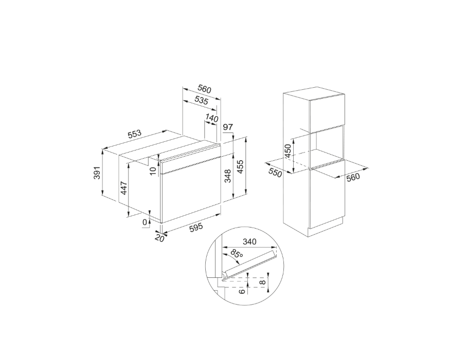 FRANKE Smart 45 cm Kombi Mikrodalga FSM 45 MW XS Black Glass/Inox 131.0606.103