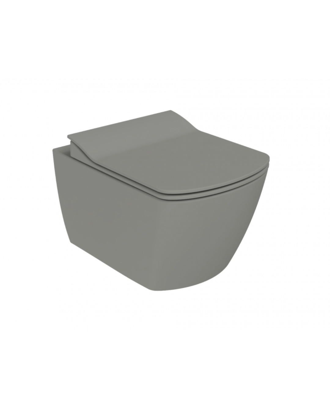 Creavit Elegant Rim-Off Kanalsız Duroplast Yavaş Kapanan Klozet Kapaklı Cool Grey Set EG321-00CG00E-0000