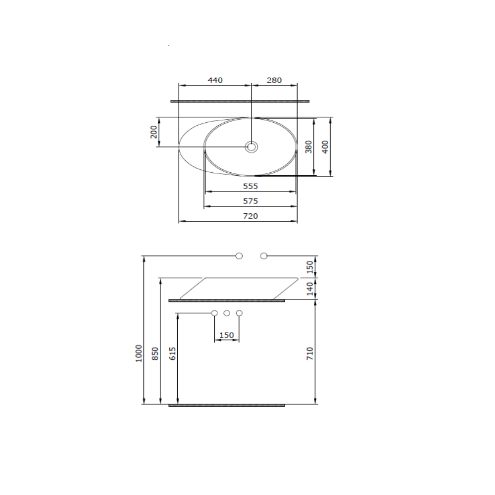 Bocchi 1013-027-0125 Vessel Yatay Çanak Lavabo 72 cm Mat Yeşil