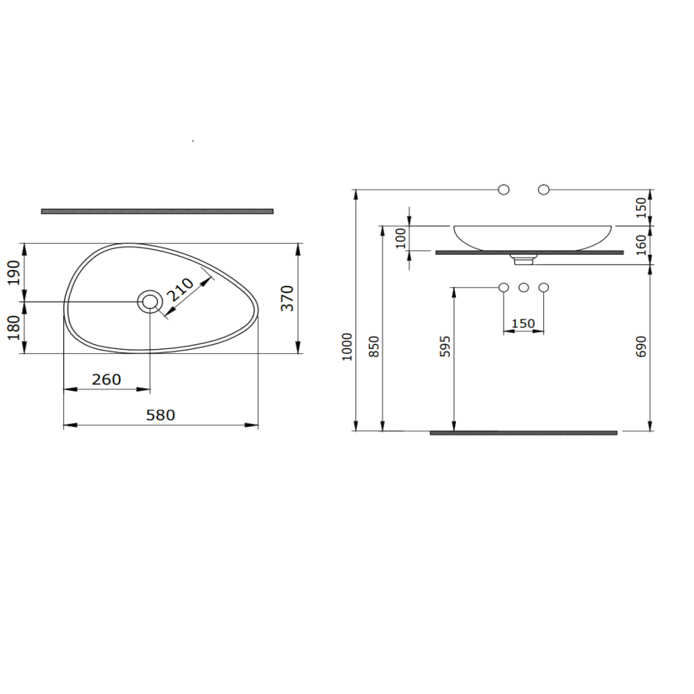 Bocchi Etna Çanak Lavabo Turuncu 58 cm 1114-012-0125