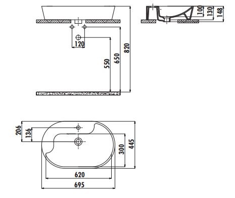 Creavit TP172 Set Üstü Lavabo 45X70 cm Beyaz