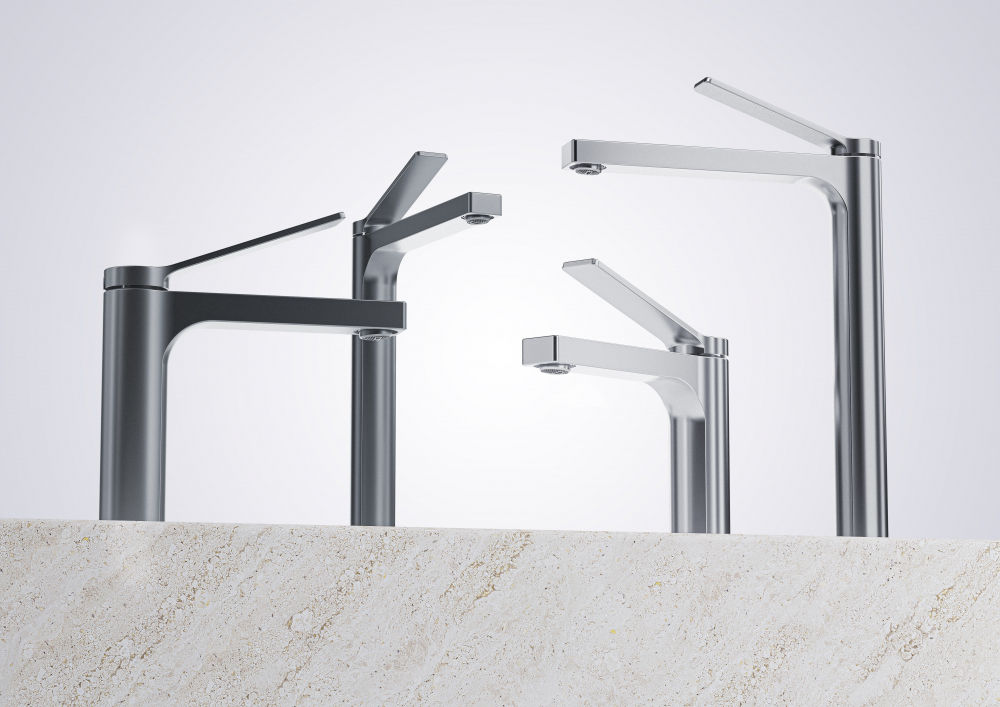 CREAVİT Ritmo Uzun Lavabo Armatürü Metalik Gri  RT6500GR