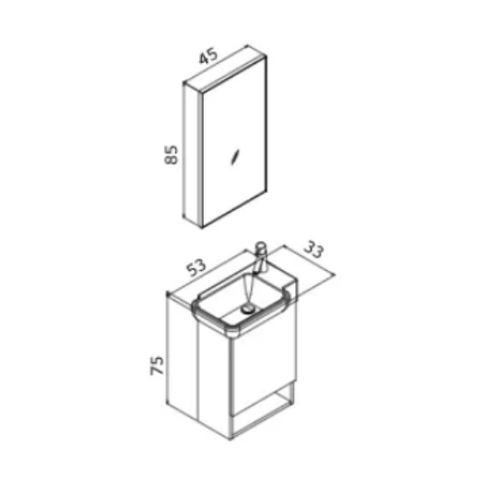Orka Begonya 55 CM Banyo Dolabı Takımı  