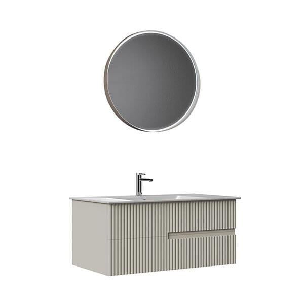 Orka Moonlight 90 CM Banyo Dolabı Takım Mat Vizon