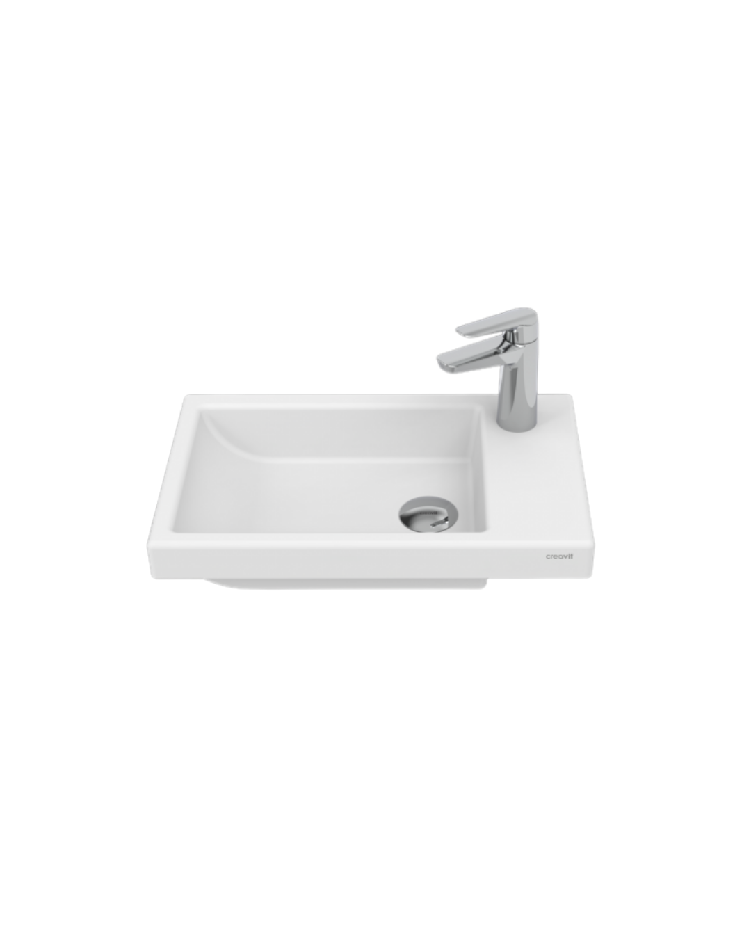 Creavit TP026 Elmas Tezgah Üstü Lavabo 30X50 cm Beyaz