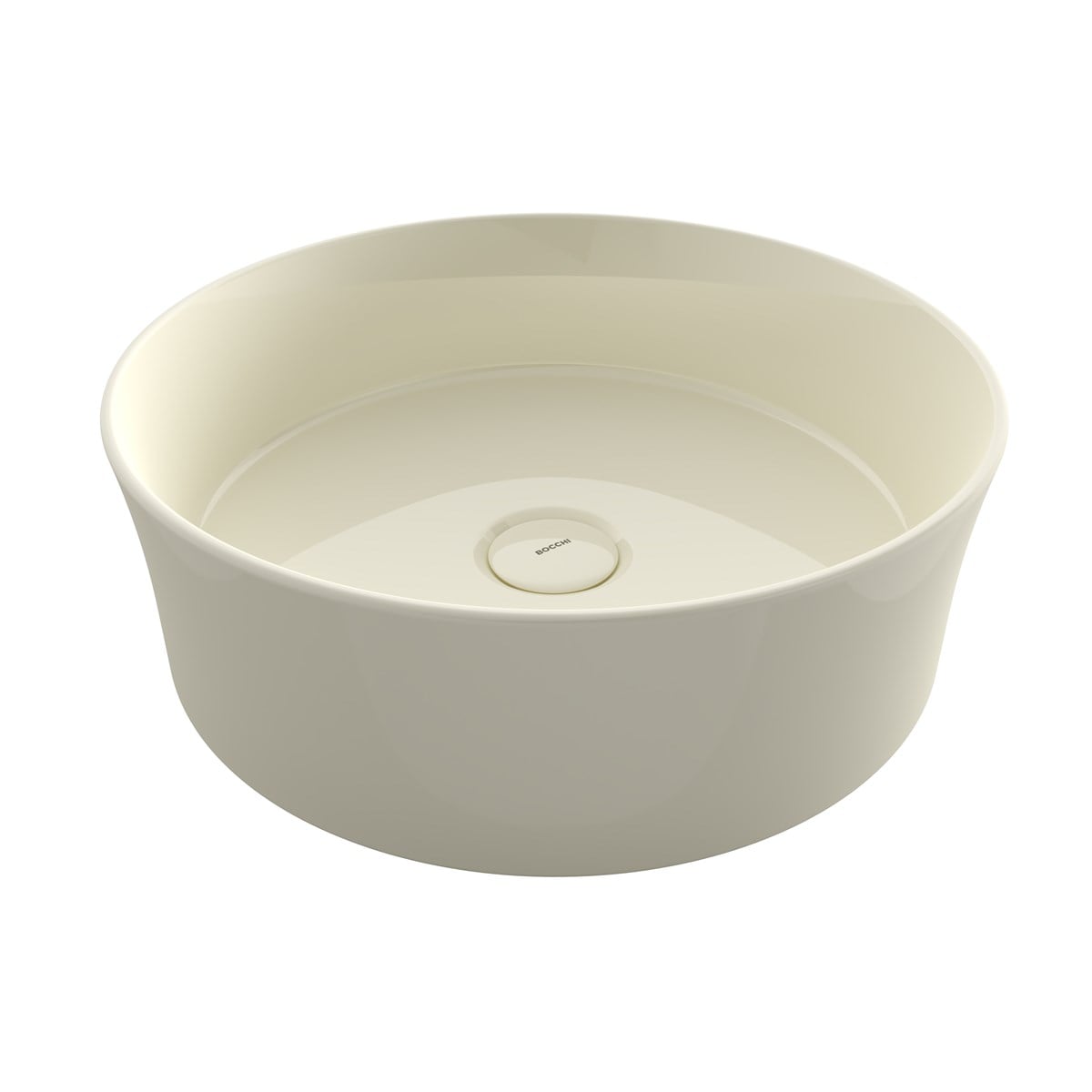 Bocchi Sottile Slim Line Yuvarlak Lavabo 38 cm Parlak Bisküvi