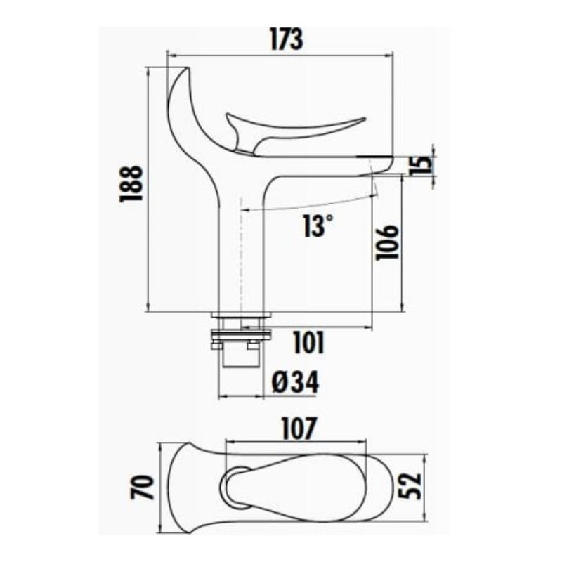 Creavit FG1501  Foglia Lavabo Armatürü