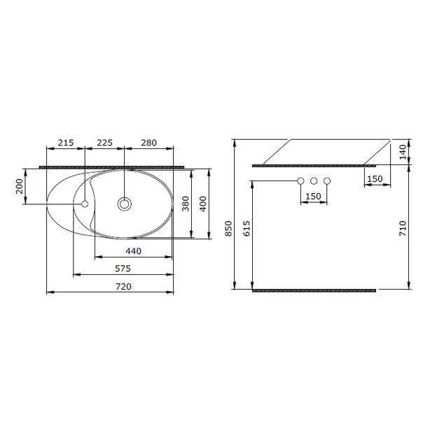 Bocchi 1021-027-0126 Vessel Bataryalı Çanak Lavabo 72cm Mat Yeşil
