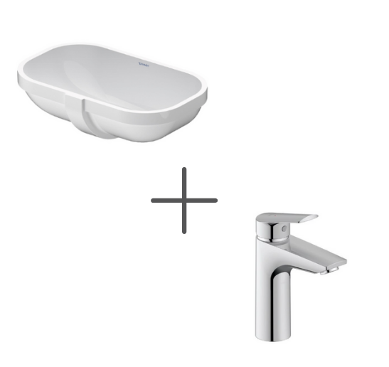 Duravit D-Code 49 cm Tezgahaltı Lavabo  Ve No.1 Lavabo Bataryası, Medium