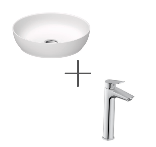 Duravit Sivida Oval Çanak Lavabo 40 cm Mat Beyaz Ve No.1 Lavabo Bataryası, Large