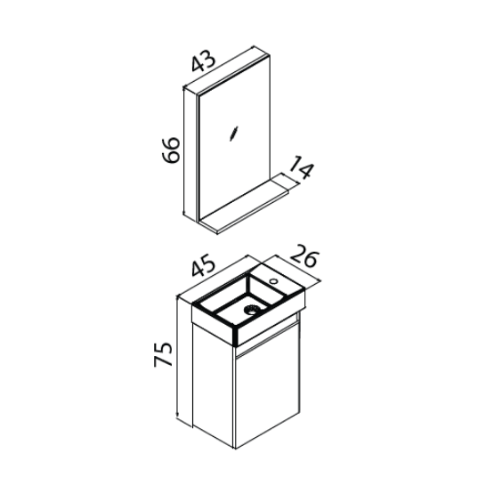Orka Conza 45 CM Banyo Dolabı Takımı Açık Meşe