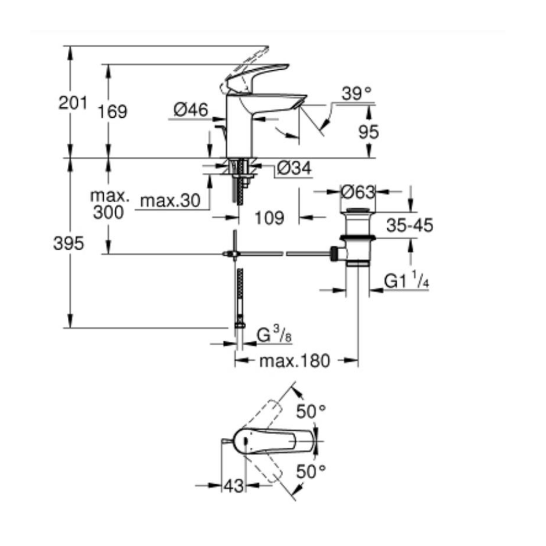 Grohe Eurosmart Tek Kumandalı Lavabo Bataryası S-Boyut 33265003