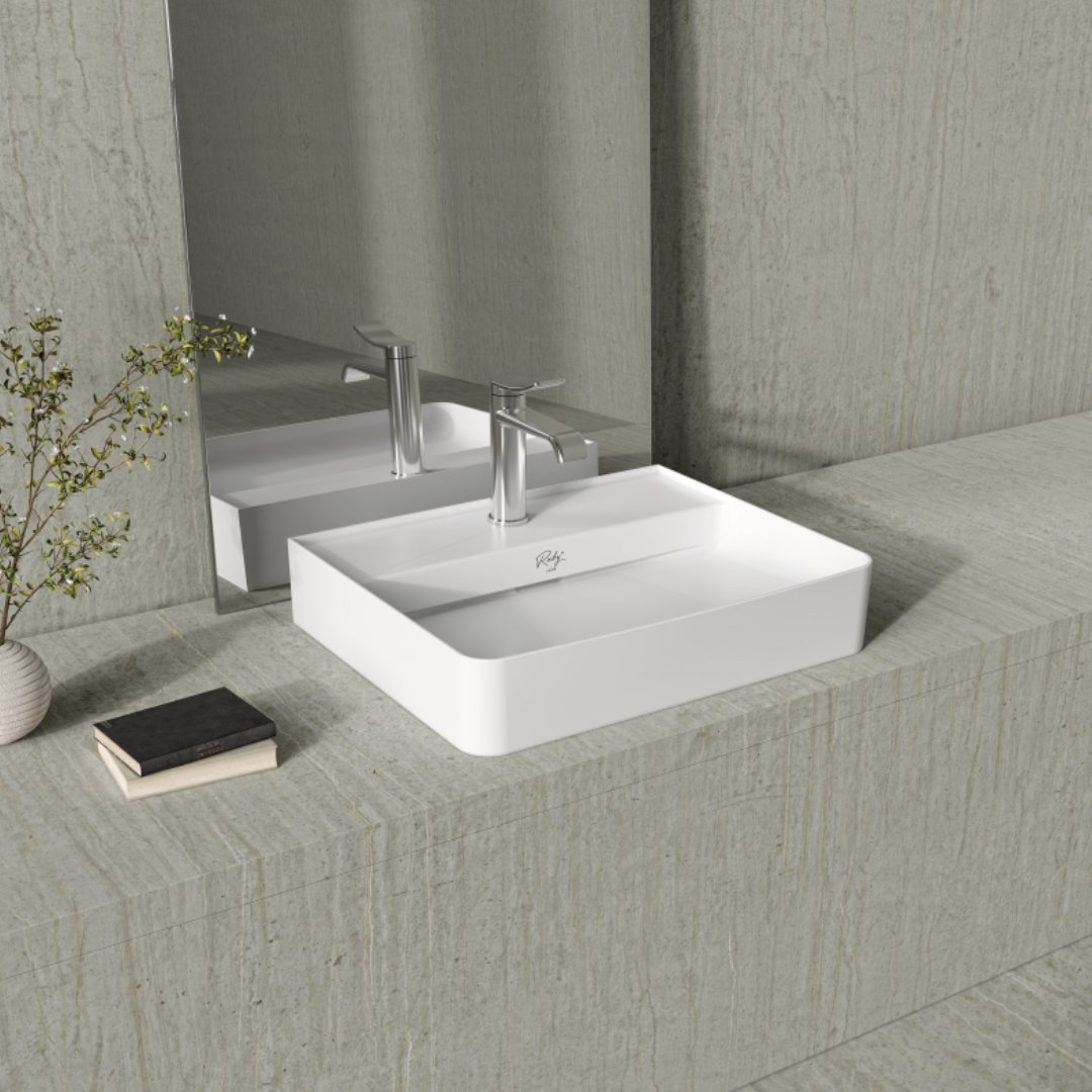Creavit RB051.00MB Ruby Tezgah Üzeri Lavabo 50x40 cm İnci Mat  Beyaz
