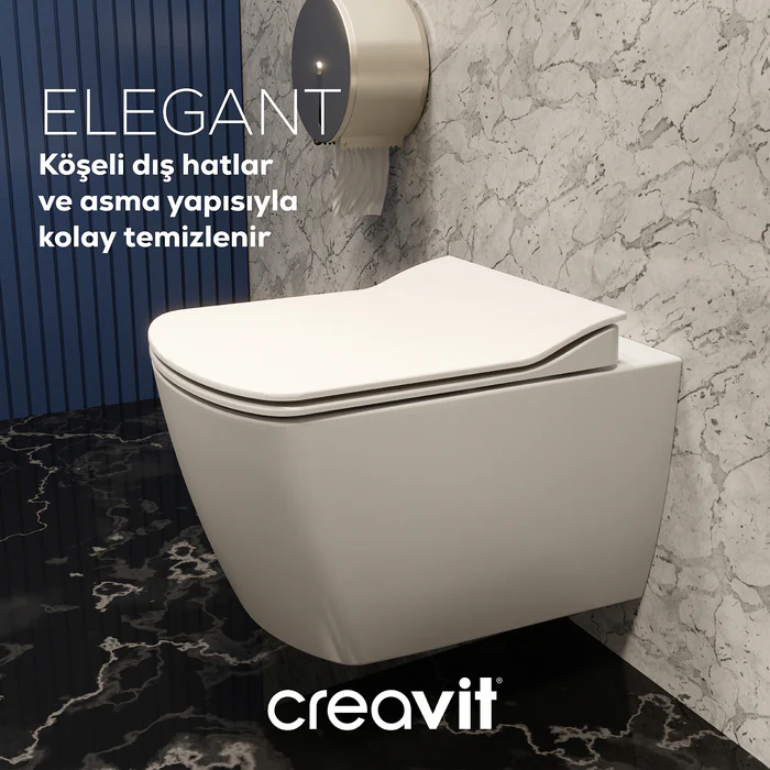 Creavit EG321 Elegant Rim-Off Kanalsız Asma Klozet Kapak Hariç