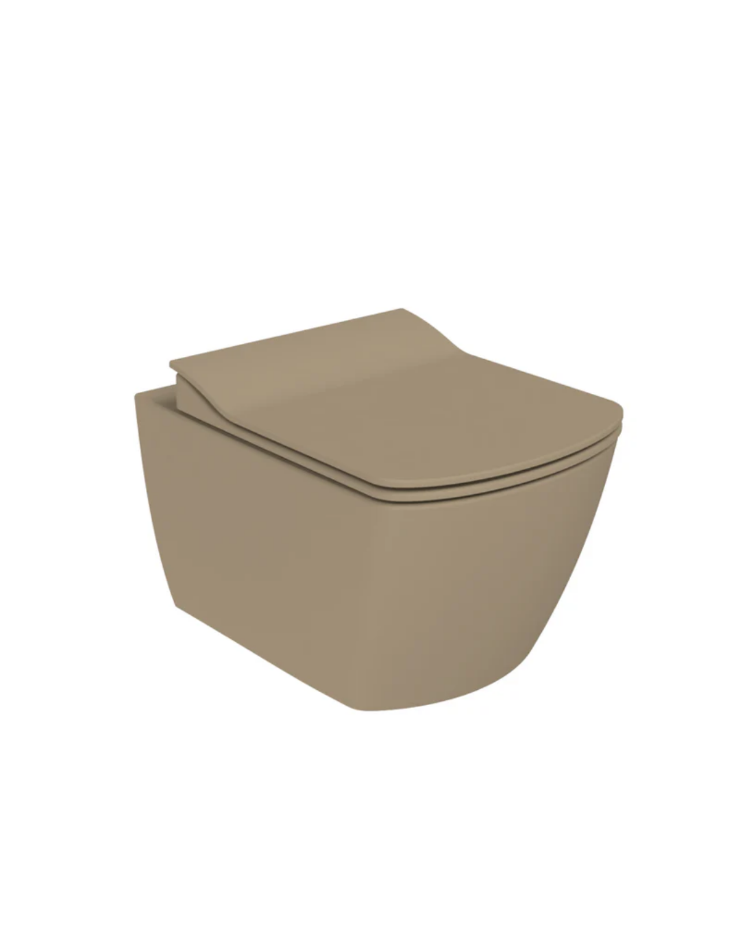 Creavit Elegant Rim-Off Duroplast Yavaş Kapanan Klozet Kapaklı Mat Cappuccino Set EG321-00CM