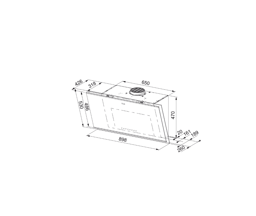FRANKE Mythos Pro K-LINK FMY PRO 907 FM BK/BK MATT KL Black Glass+Black Davlumbaz 330.0705.065