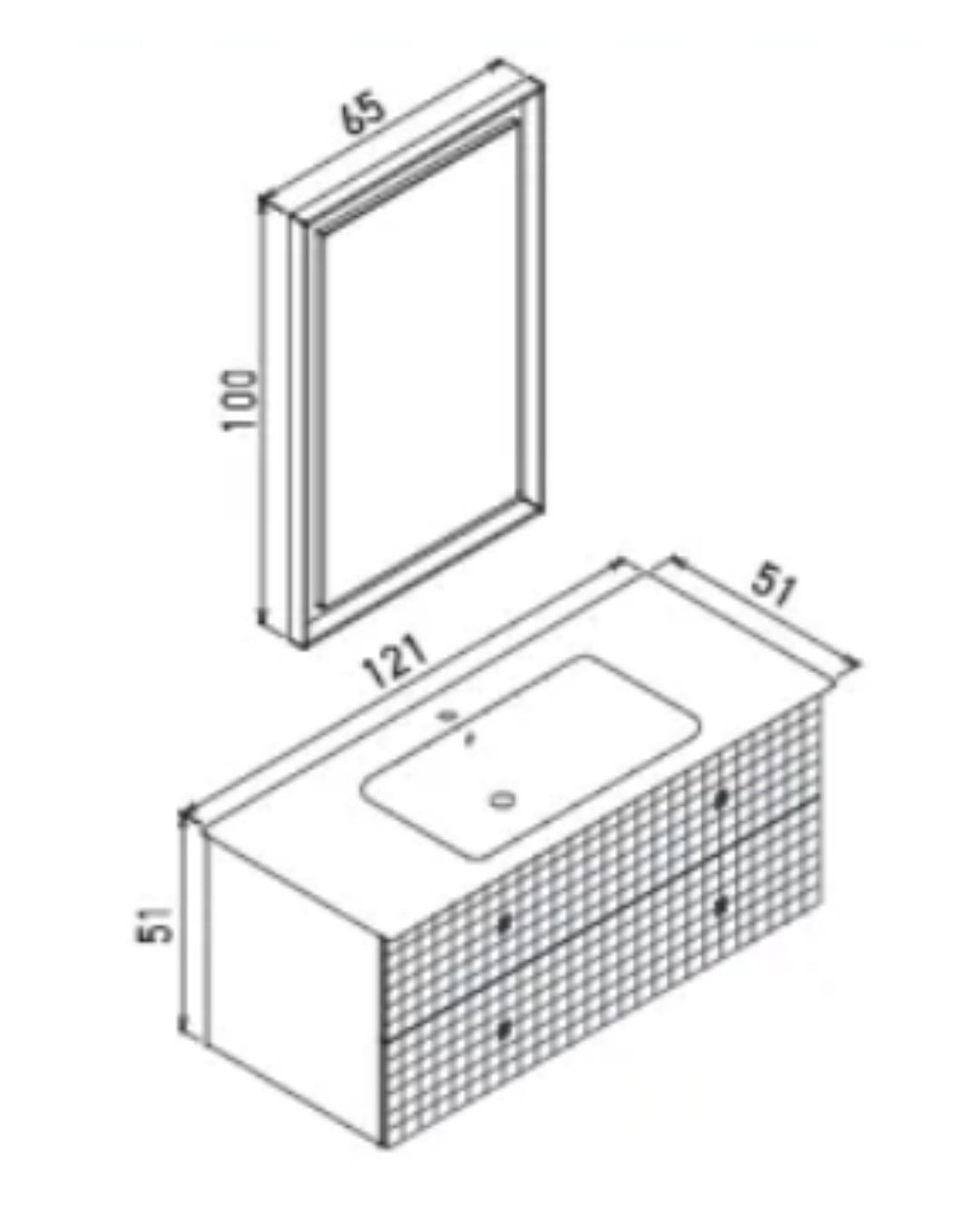 Orka Lipari 120 cm Banyo Dolabı Takımı Mat Vizon