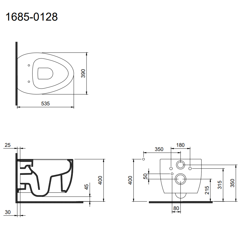 BOCCHİ Etna Rimless Kanalsız Parlak Beyaz asma klozet 1685-001-0128