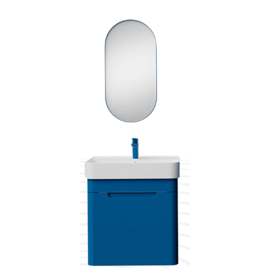 Creavit CO0060.42 Colorit Çekmeceli Lavabo Dolabı 60 cm Ve Oval Ayna  Ocean