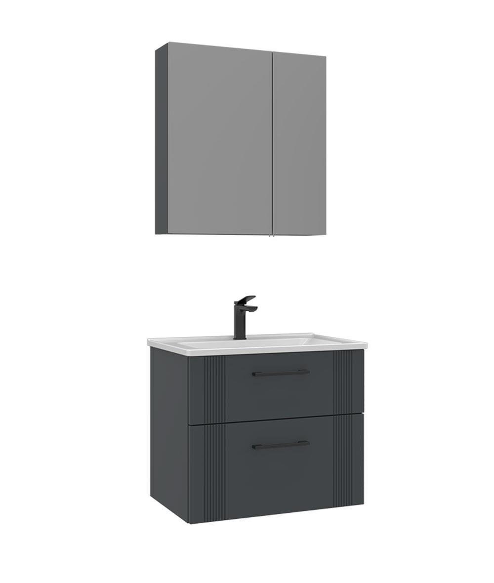 Orka Bari 65 cm Banyo Dolabı Takımı Mat Antrasit