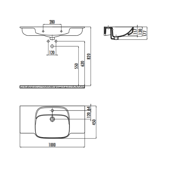 Creavit Saily SY100 Etajerli Lavabo 100 cm