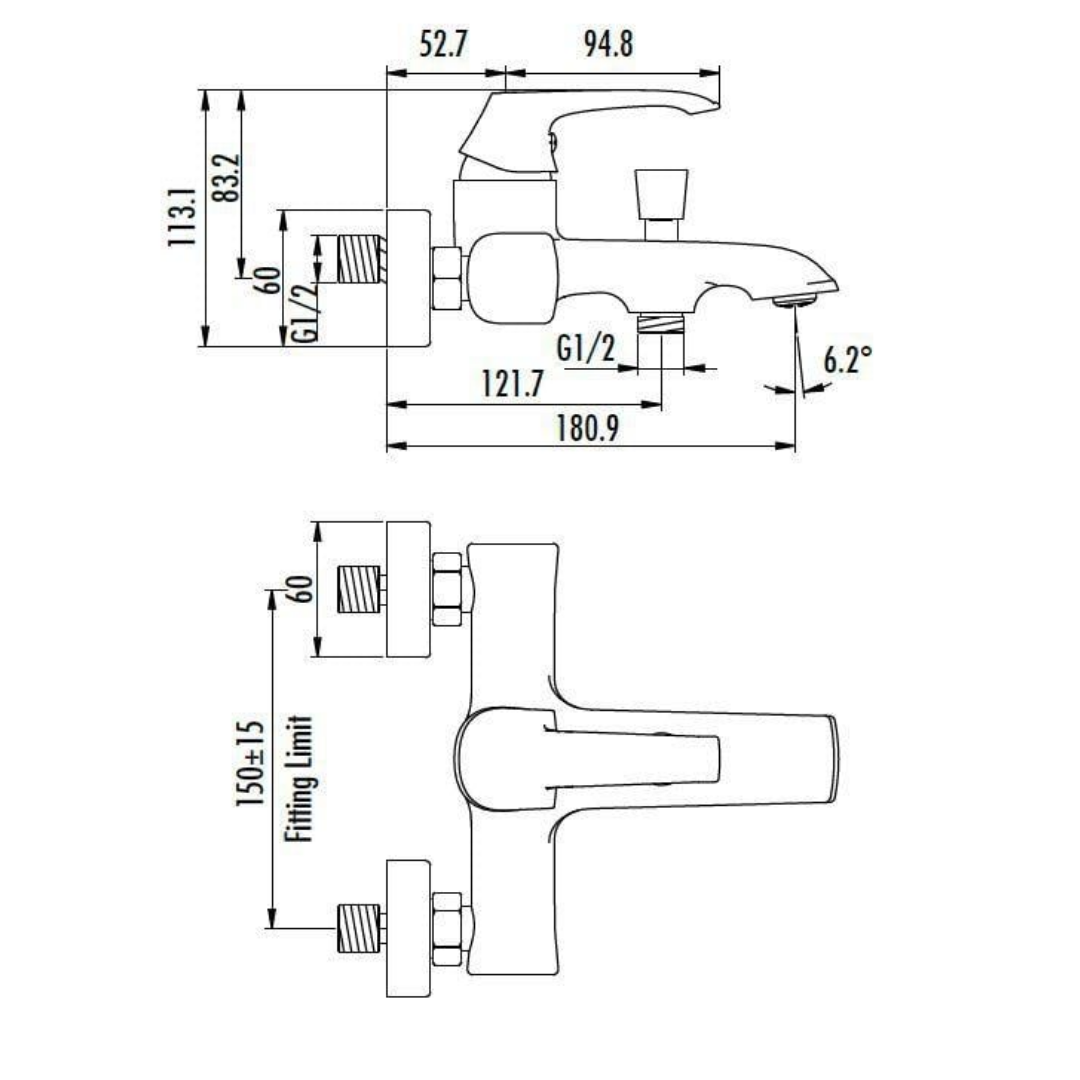 Creavit AG2500 Avangart Banyo Bataryası Krom