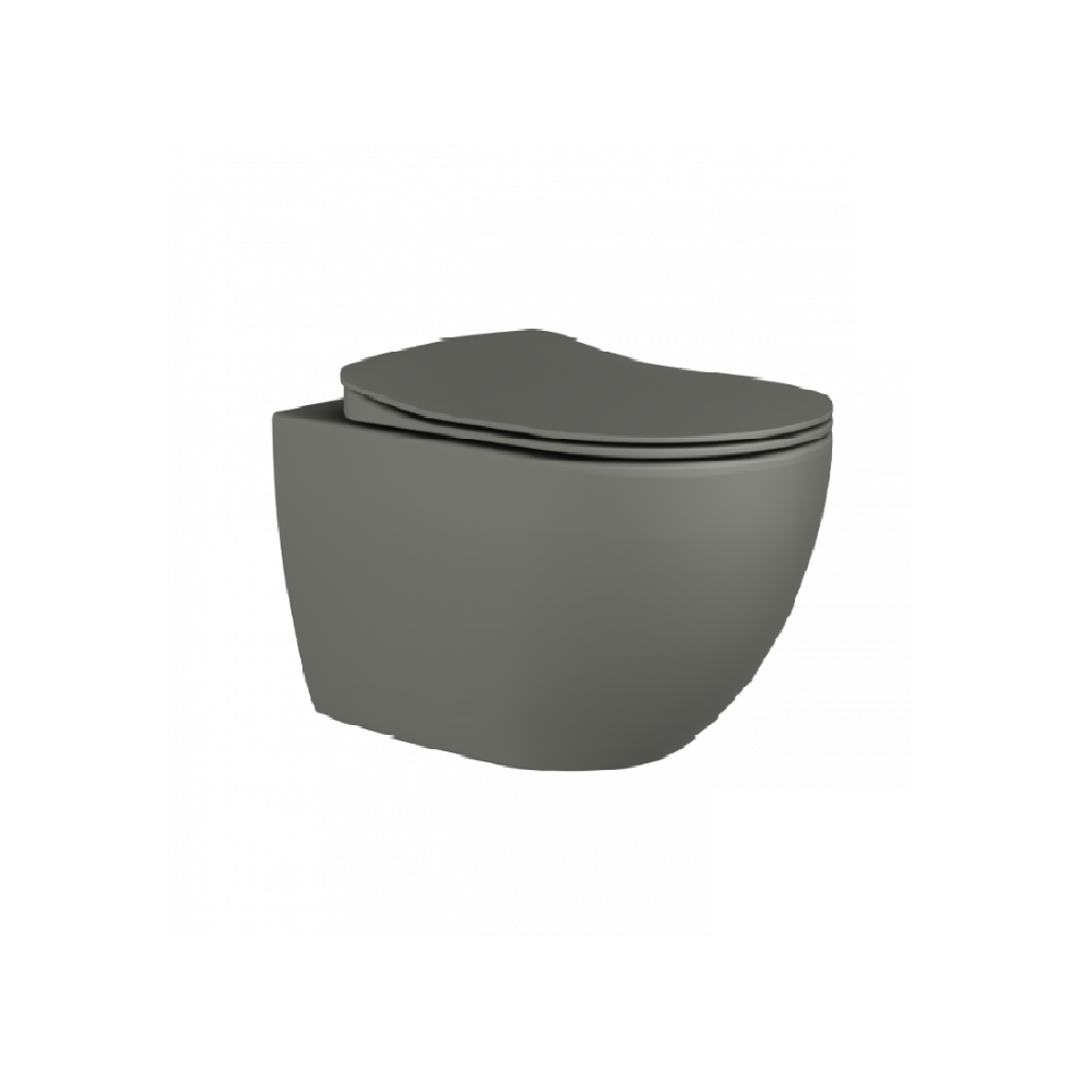 Creavit FE322 Free Rim-Off Asma Klozet ve Yavaş Kapanan Klozet Kapağı-Cool Grey- Mat Gri