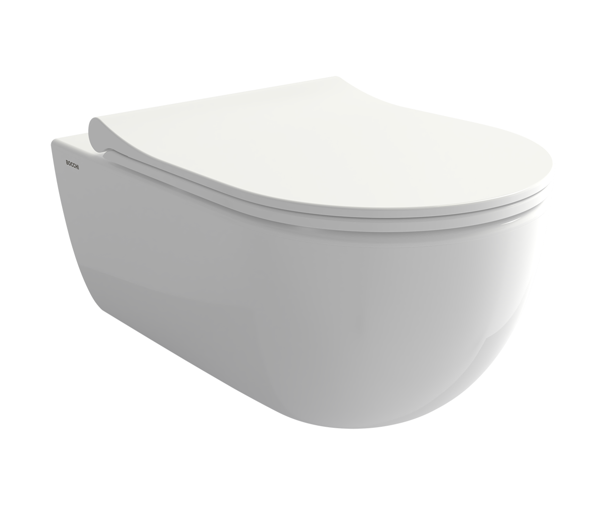 Bocchi 1416-001-0128 V-Tondo Rimless Asma Klozet Ve Kapak Parlak Beyaz 