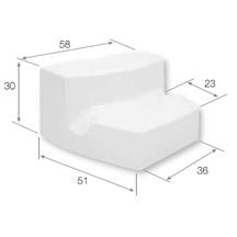 SANACRYL B602 Akrilik Çiftli Basamak 58x51x30 (h) 