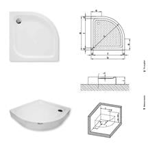 Akrilik Monoblok Duş Tekneleri 120x120x14(h) Oval Düz