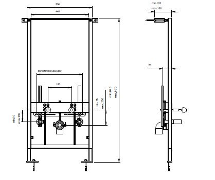 Bocchi 8040-1001 ASMA BİDE İÇİN TAŞIYICI DUVAR SETİ
